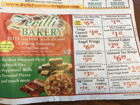 zerilli bakery menu|Zerillis Bakery